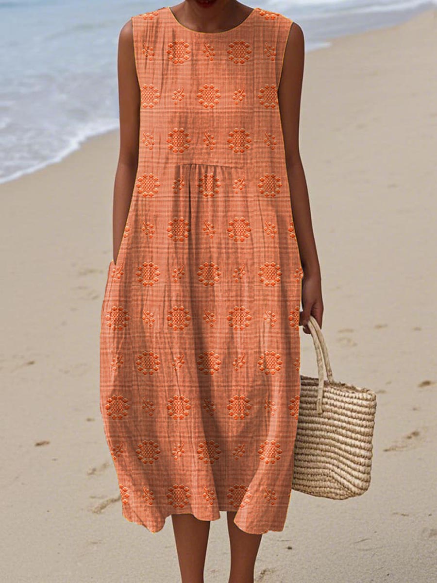 Ariana Summer Dress with Embroidered Pocket