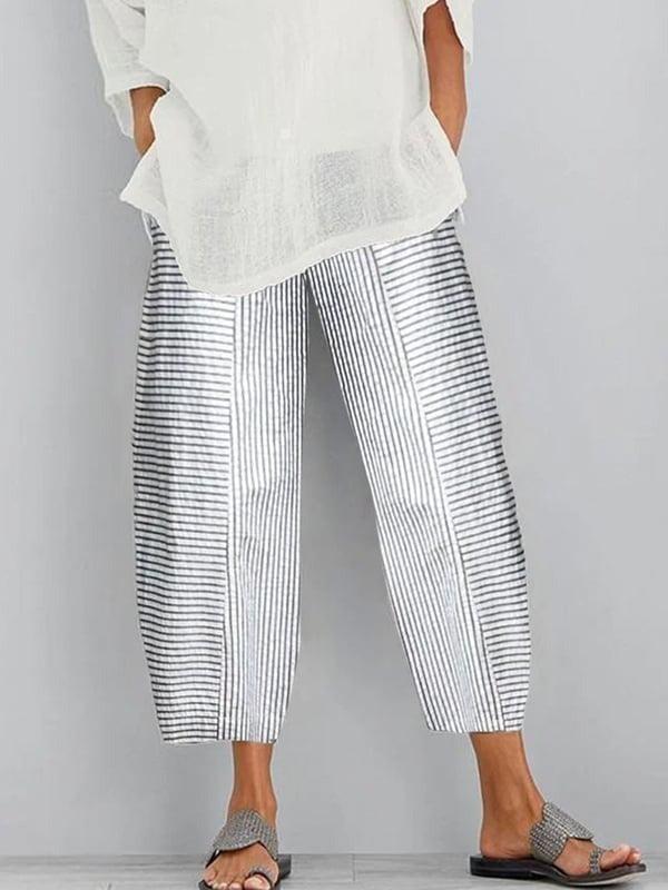 Classic Black and White Striped Trousers