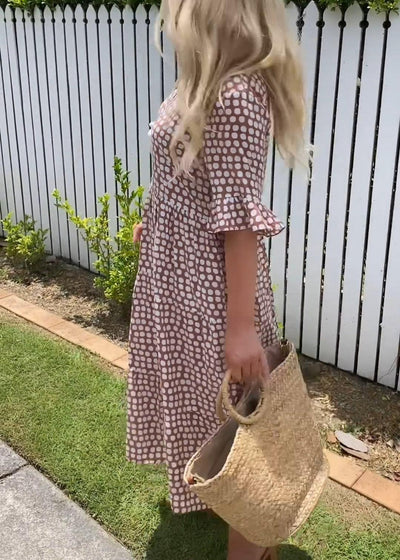 Zora  Short Sleeved Midi Dress