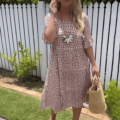 Zora  Short Sleeved Midi Dress