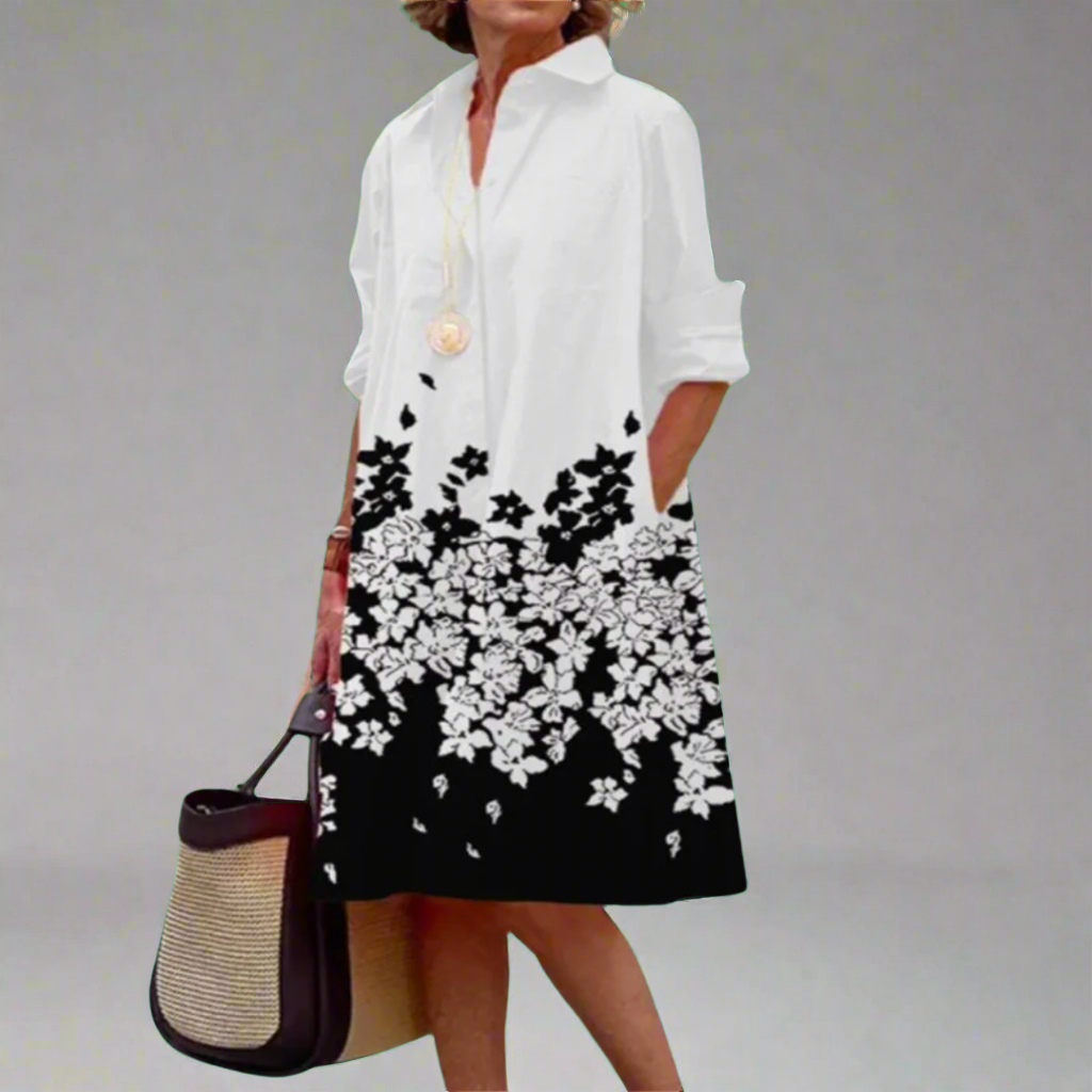 Zinnia  Women's Long-Sleeved Floral Midi Dress