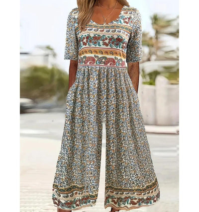 Stylish Side Pocket Scoop Neck Jumpsuit