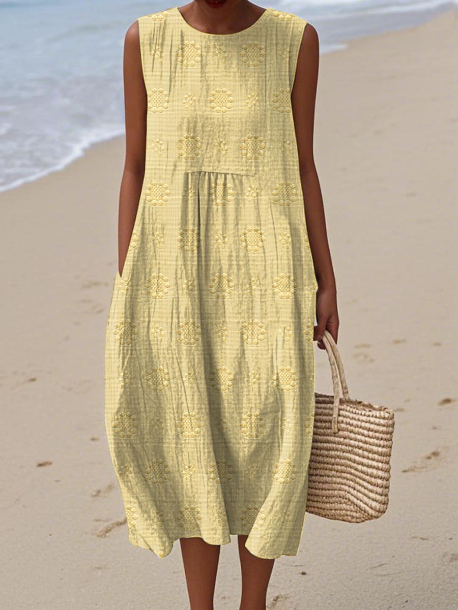 Ariana Summer Dress with Embroidered Pocket