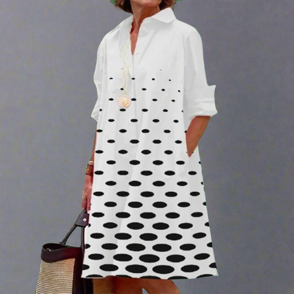 Rhea Classic Retro Button-Down Shirt Dress