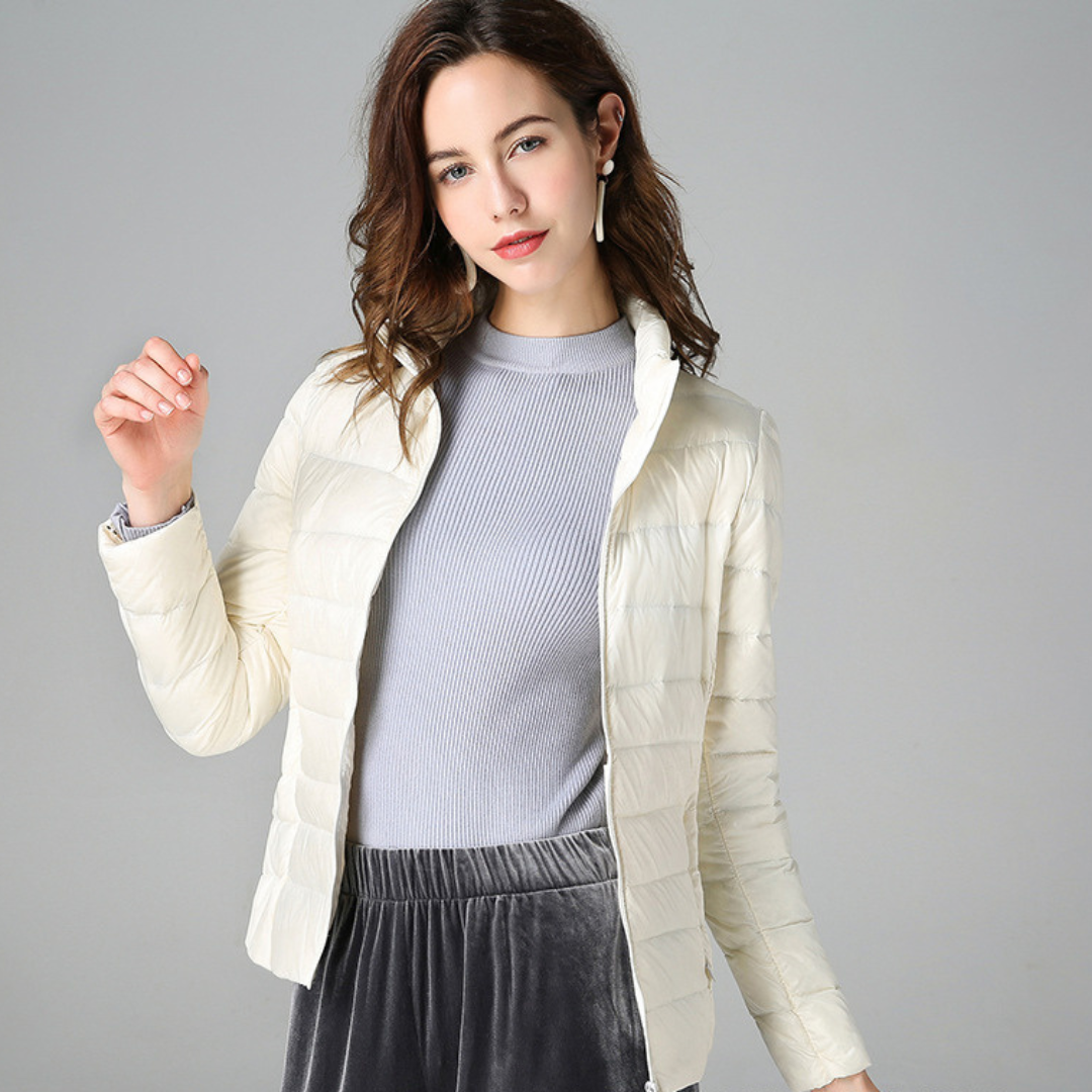 Myra | Ultralight Down Jacket with Elegant Pleats
