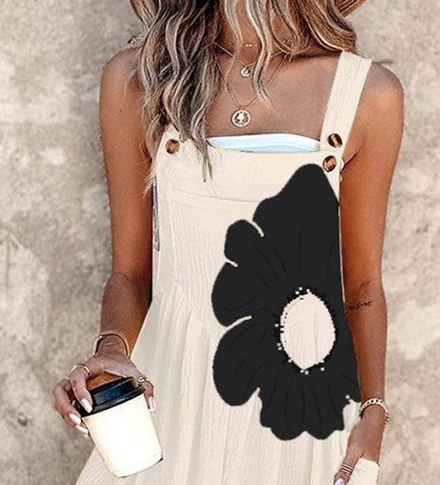 Classy Floral Print Strap Sleeveless Jumpsuit