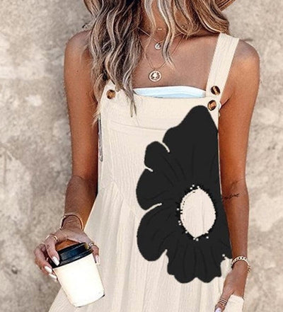 Classy Floral Print Strap Sleeveless Jumpsuit