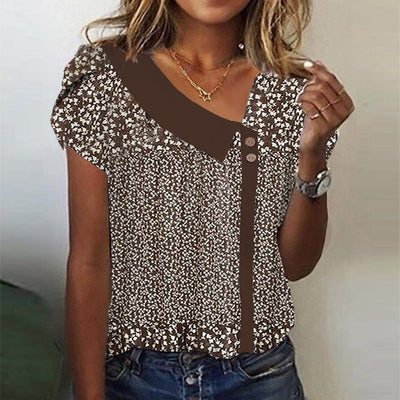 Retro Brown Short-Sleeved Shirt