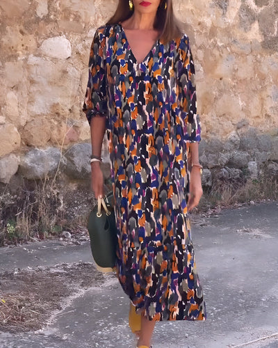 VIOLETTA | Long V-Neck Dress