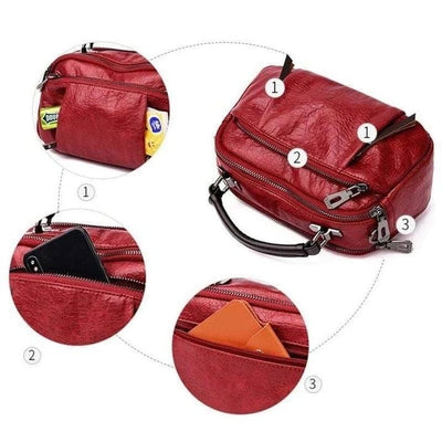 Finbjorg  Small and versatile bag in golden cognac shade