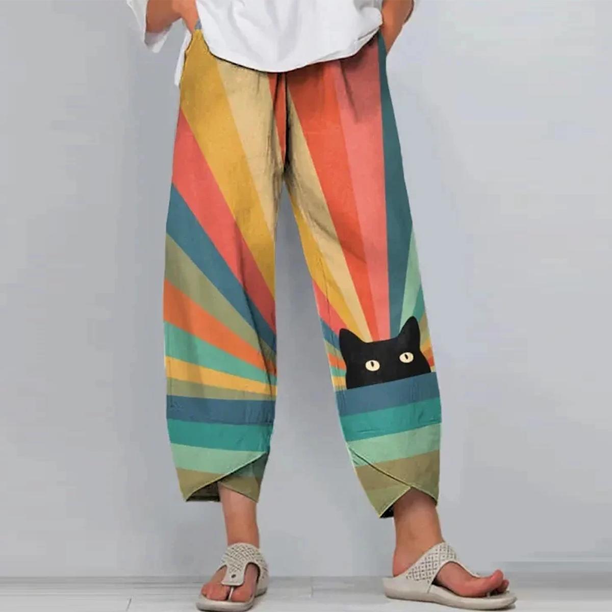 Colour-blocked side pocket trousers