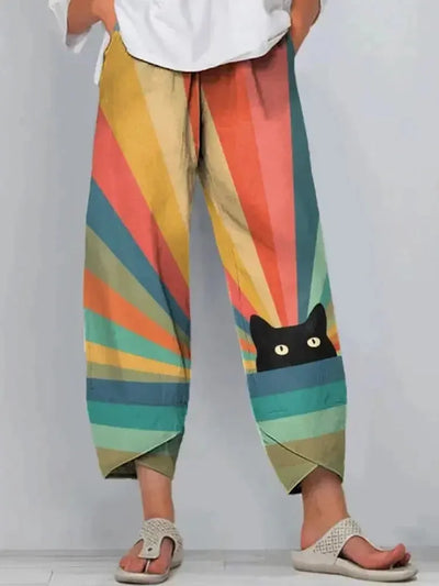 Colour-blocked side pocket trousers