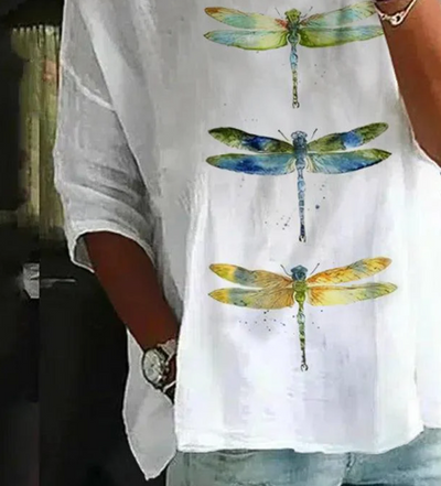 T-shirt with Round Neck and Unique Drone Print