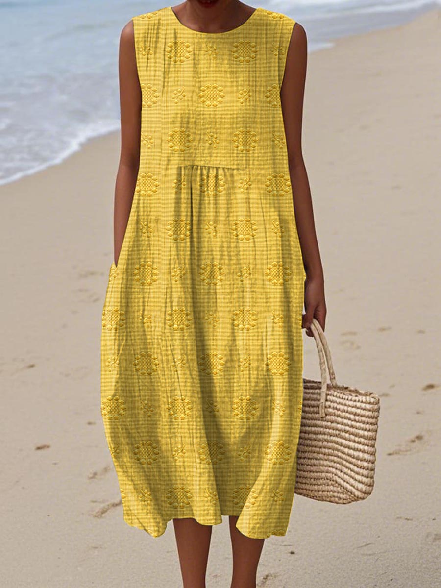 Ariana Summer Dress with Embroidered Pocket
