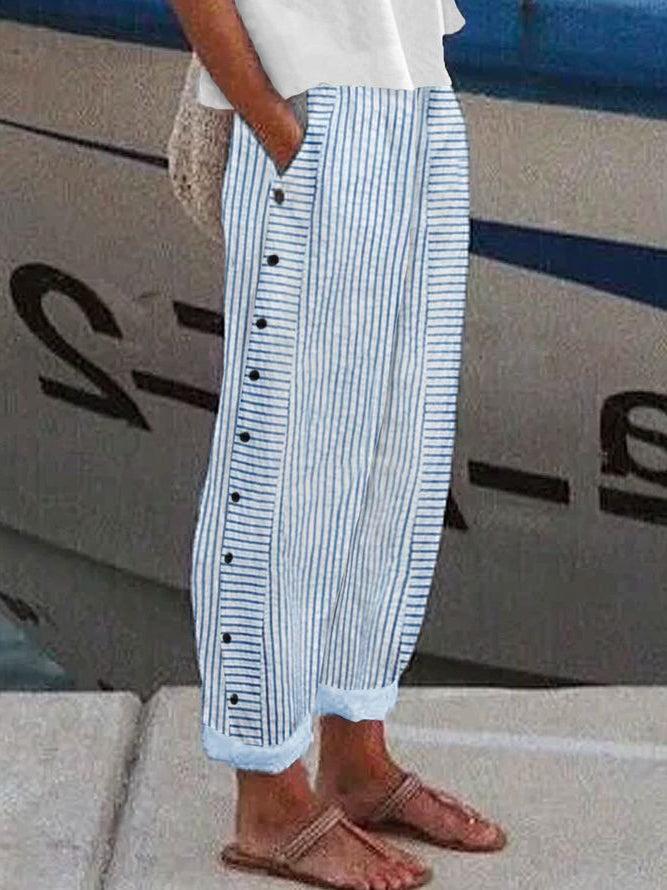 Popular Blue Trousers with Side Pockets