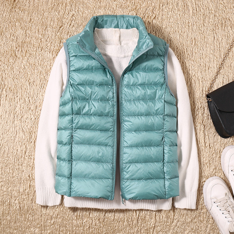 Amira | Lightweight Down Gilet with Pleat Detail