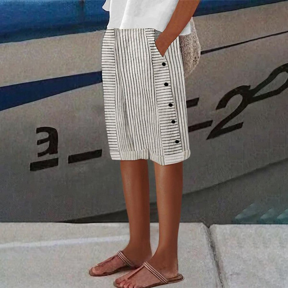 Black and White Striped Trousers