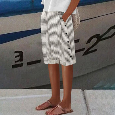 Black and White Striped Trousers