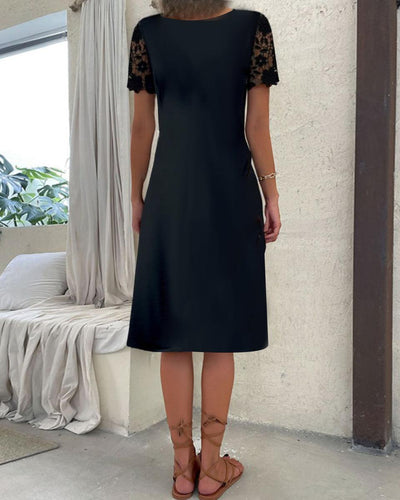 Little Black Dress with Ruffled Collar