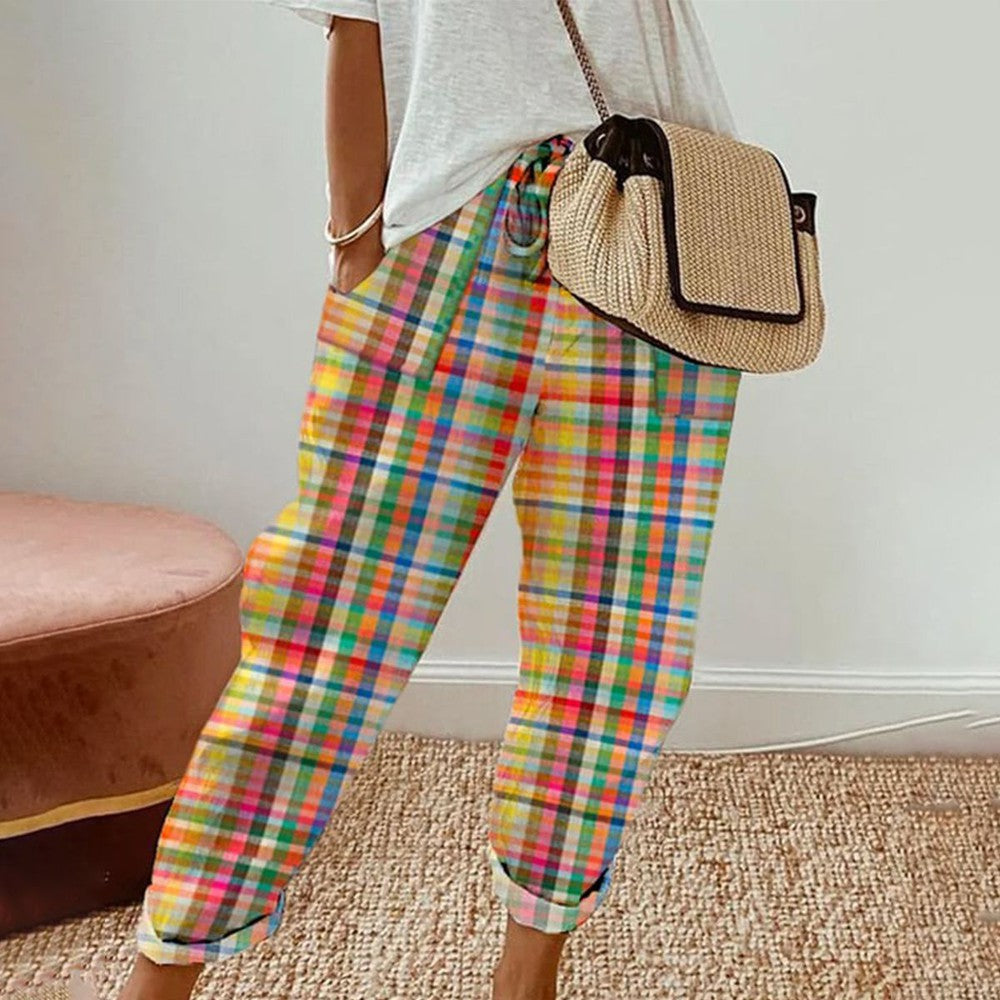 Distinctive Print Side Pocket Trousers