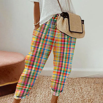 Distinctive Print Side Pocket Trousers
