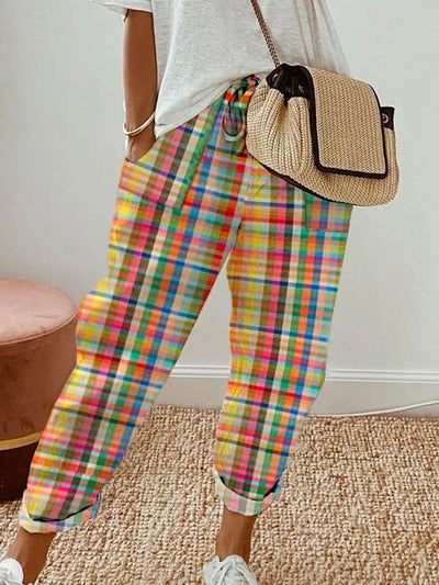 Distinctive Print Side Pocket Trousers