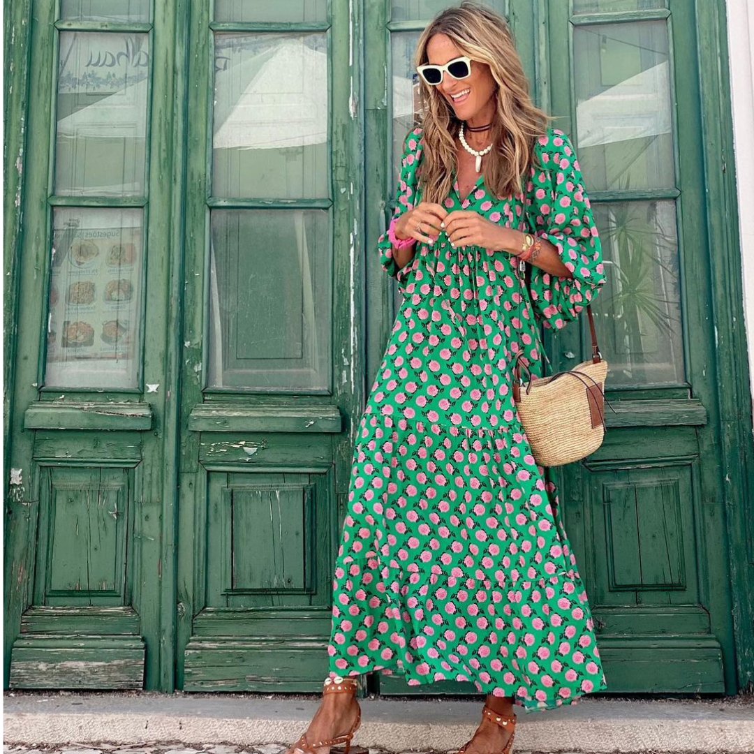 Cassandra  Women's Geometric Print High-Low Dress