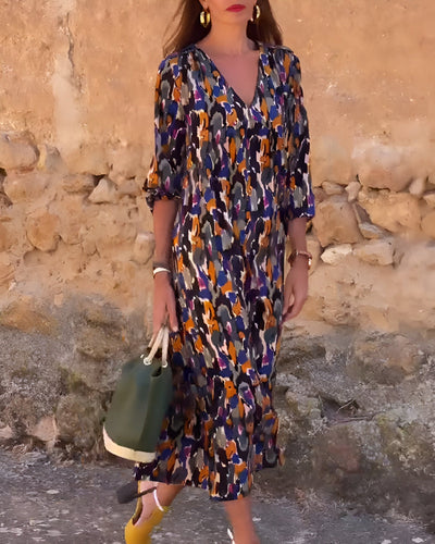 VIOLETTA | Long V-Neck Dress