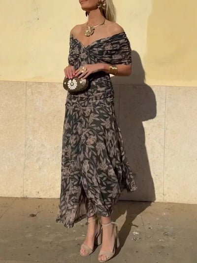 Serena™ | Floral Off-Shoulder Maxi Dress