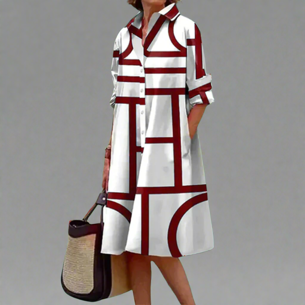 Greer Women's Geometric Print Knee-Length Dress