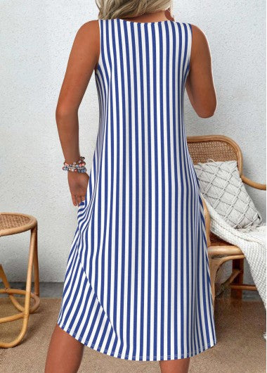 Miel Briz Dress with Stripes