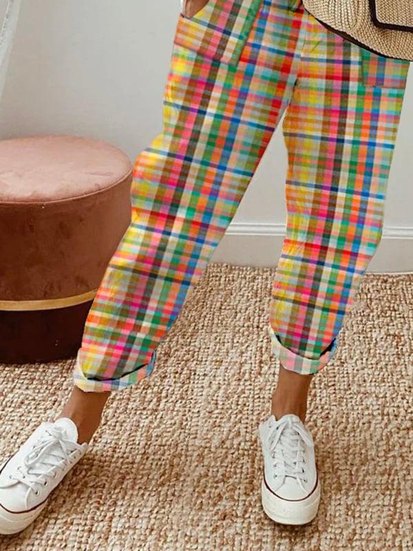 Distinctive Print Side Pocket Trousers
