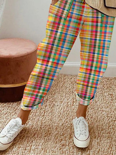 Distinctive Print Side Pocket Trousers