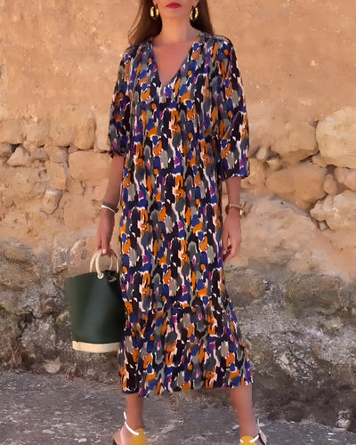 VIOLETTA | Long V-Neck Dress