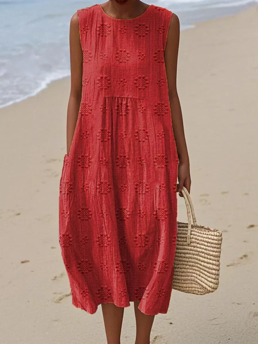 Ariana Summer Dress with Embroidered Pocket