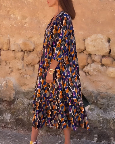 VIOLETTA | Long V-Neck Dress