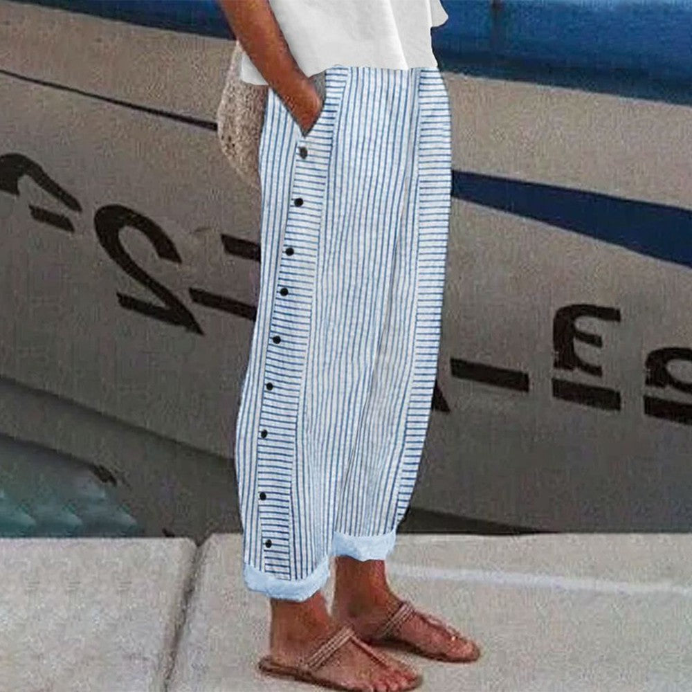 Popular Blue Trousers with Side Pockets