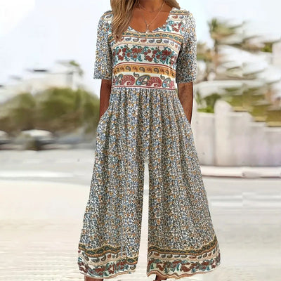 Stylish Side Pocket Scoop Neck Jumpsuit