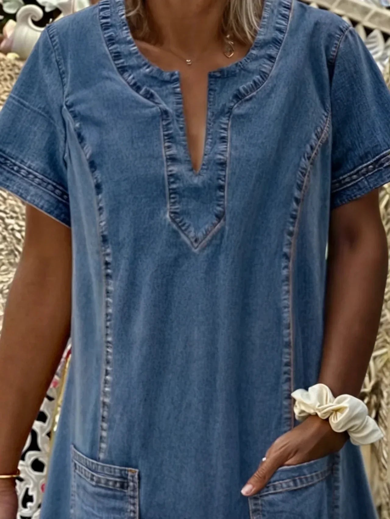 Oudal  Soft Denim Dress
