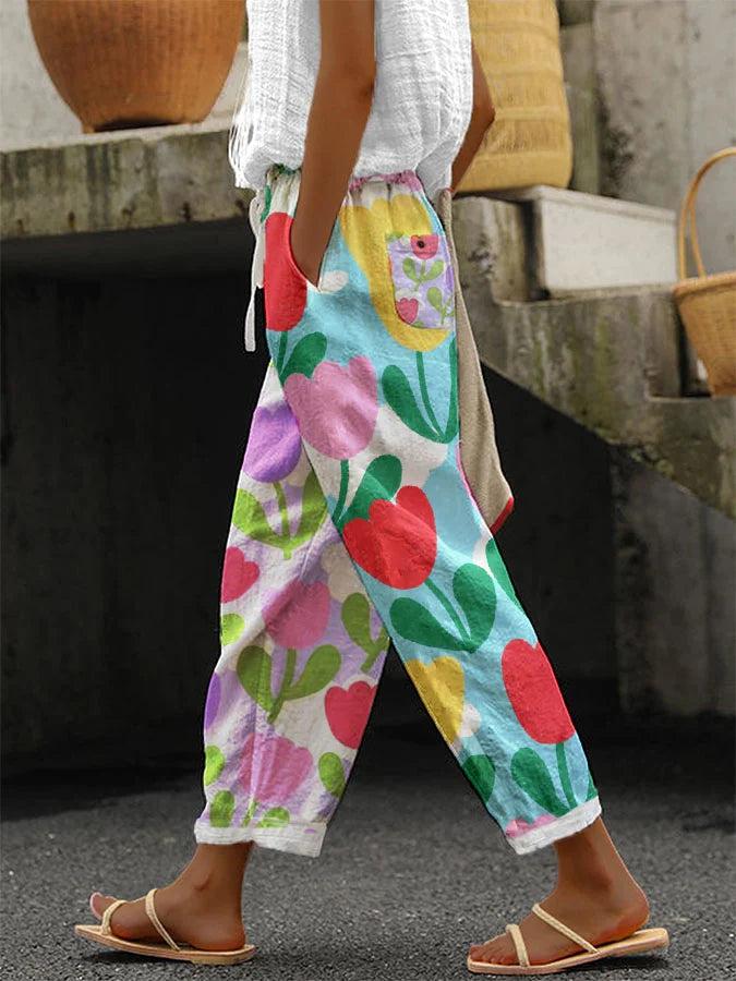 Youthful Print Side Pocket Trousers