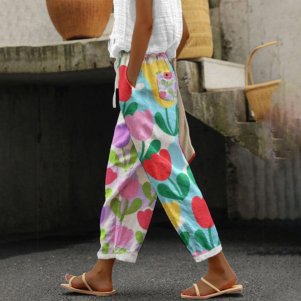 Youthful Print Side Pocket Trousers