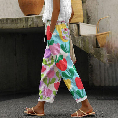 Youthful Print Side Pocket Trousers