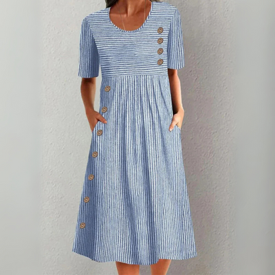 Lena Midi dress in striped cotton