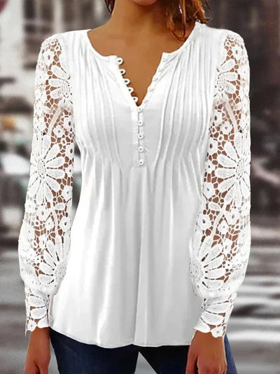Tunic with Floral White Lace Sleeves
