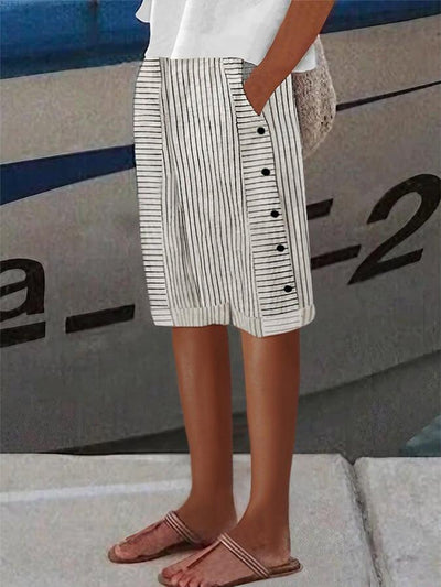 Black and White Striped Trousers