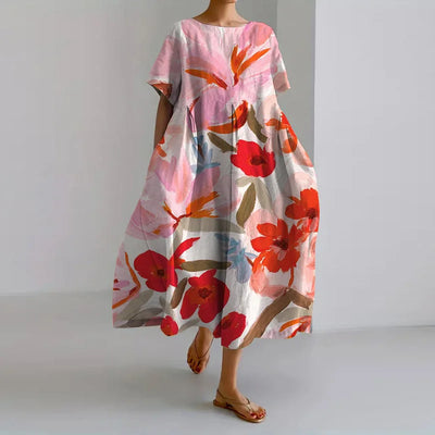 VALENTINA  Floral Summer Dress with Flattering Cut and Freedom of Movement