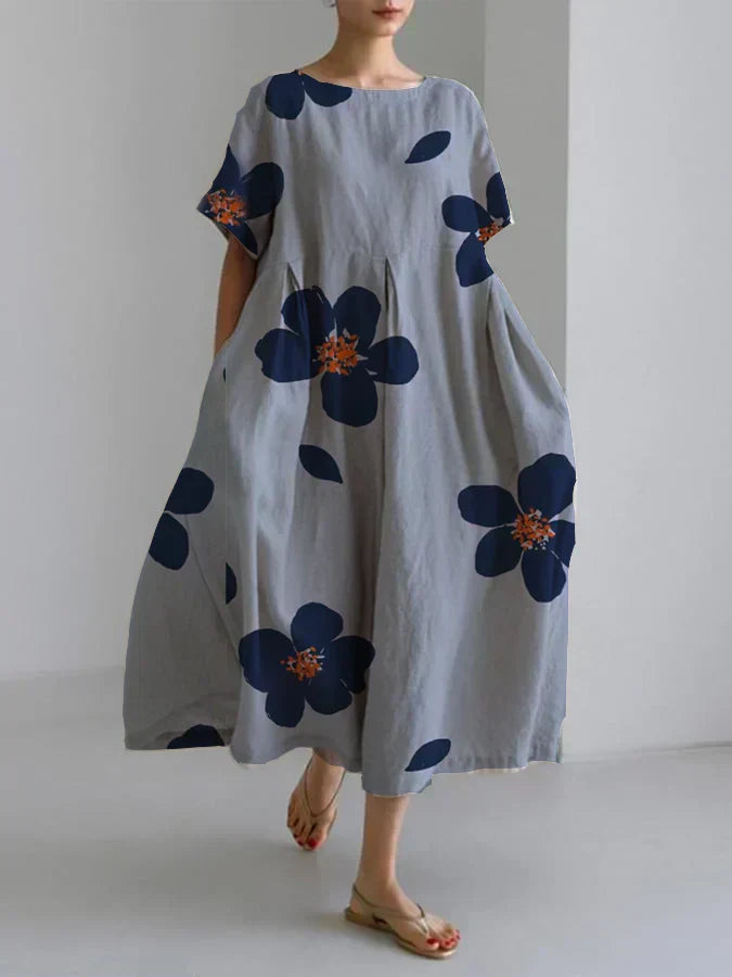 RAFFAELLA  Long floral dress with a relaxed fit and elegant details for stylish days