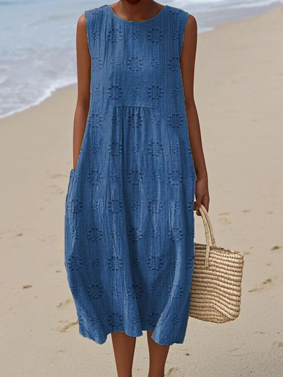 Ariana Summer Dress with Embroidered Pocket