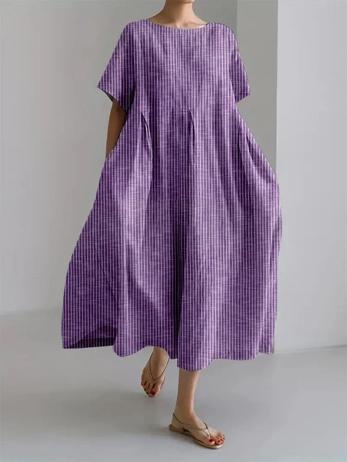 BIANCA  Casual Long Dress with Comfortable Cut and Retro Style for Everyday Wear