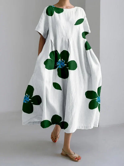CATERINA  Long summer dress with vibrant flowers and soft comfort for sunny days